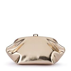 Olga Berg Tally Metallic Gold Clutch Bag